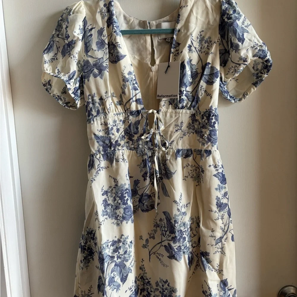 Reformation Blue Floral Dress - Picture 3 of 5